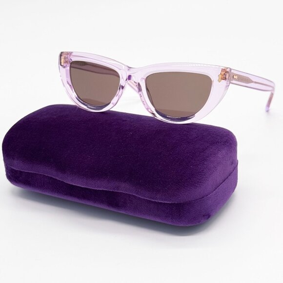 NEW GG1521S 004 GUCCI PURPLE BROWN WOMEN CAT EYE SUNGLASSES GUCCI - Picture 1 of 11